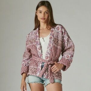 NWT Lucky Brand Women's Tie Waist Kimono Jacket